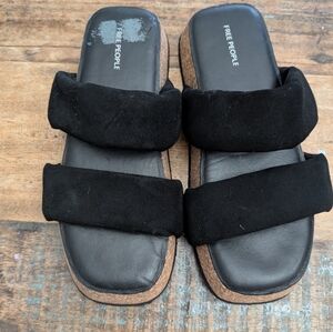 Free People Black Suede Sandals Size 8